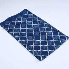 Indigo Blue Colour Daboo goemetric Printed Fabric