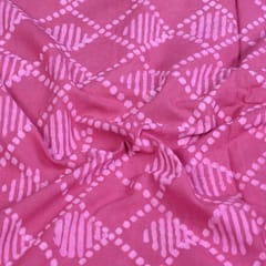 Pink Colour Daboo goemetric Printed Fabric