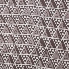 Brown Colour Daboo goemetric Printed Fabric