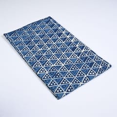 Blue Color Daboo goemetric Printed Fabric