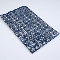 Blue Colour Daboo goemetric Printed Fabric