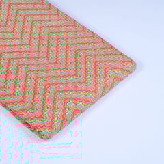 Bright Pink and Firozi Cotton Printed Fabric