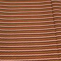 Brown Colour Zig Zag Cotton Printed fabric