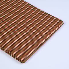Brown Colour Zig Zag Cotton Printed fabric