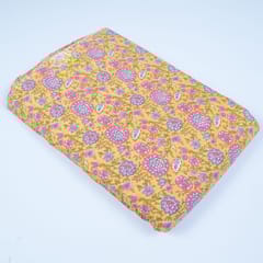 Yellow Colour Cotton Printed Fabric