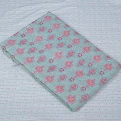 Green Colour Cotton Printed Fabric Set