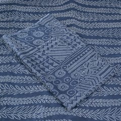 Blue Colour Cotton Printed Fabric Set