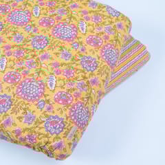 Multi and Yellow Colour Cotton Printed Fabric Set