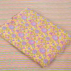 Multi and Yellow Colour Cotton Printed Fabric Set