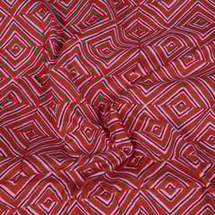 Red Colour Cotton Printed Fabric