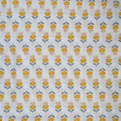 Cream Colour Cotton Printed Fabric