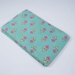 Green Colour Cotton Printed Fabric