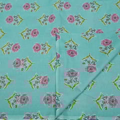 Green Colour Cotton Printed Fabric