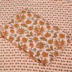 Peach Colour Cotton Printed Fabric Set