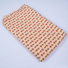 Peach Color Cotton Printed Fabric