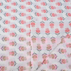 Cream Colour Cotton Printed Fabric