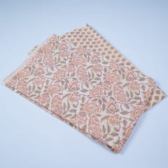Light Beige Colour Cotton Rapid Printed Fabric Set