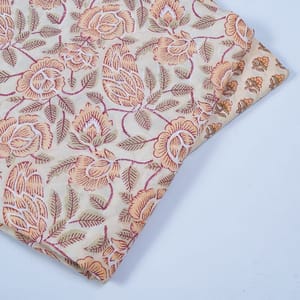 Light Beige Colour Cotton Rapid Printed Fabric Set