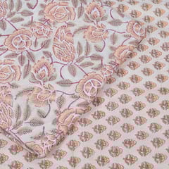 Light Beige Colour Cotton Rapid Printed Fabric Set