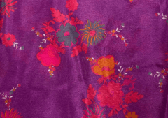 Purple Multicolor Floral Printed Chiffon Fabric