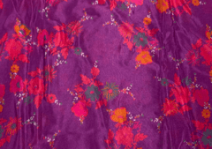 Purple Multicolor Floral Printed Chiffon Fabric