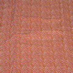 Rust Colour Cotton Kantha Print