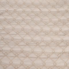 Cream Colour Kora Cotton Embroidered Fabric