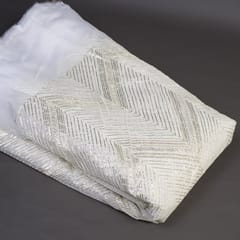 White Colour Dyeable Organza Embroidered Fabric