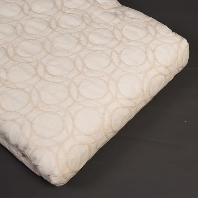 Cream Colour Kora Cotton Embroidered Fabric