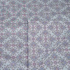 Grey Colour Cotton Block Print