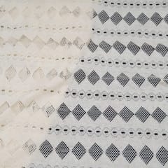 Off White Dimind Design Dyeable Cotton Net