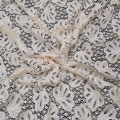 Off White Shell Design Dyeable Cotton Net