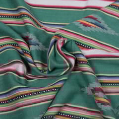 Green Geometric Cotton Jacquard