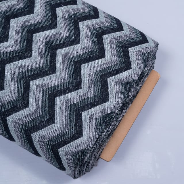 Green & Black Chevron Cotton Jacquard