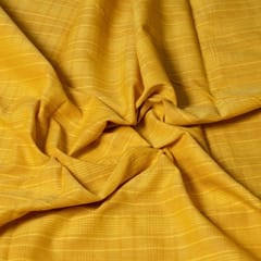 Yellow Colour Cotton Dobby Self Check Fabric (1.85 Meter Piece)
