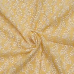 Yellow Colour Mal Chanderi Embroidery
