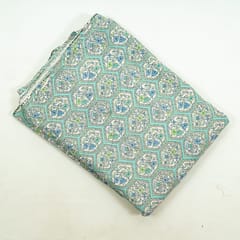 Sea Green Colour Cotton Flex Printed Fabric