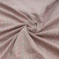 Pink Colour Cotton Flex Printed Fabric
