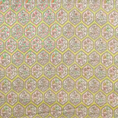 Yellow Colour Cotton Flex Printed Fabric