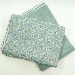Sea Green Colour Cotton Flex Printed Set