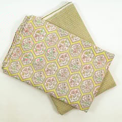 Yellow Colour Cotton Flex Printed Set