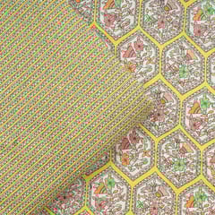 Yellow Colour Cotton Flex Printed Set