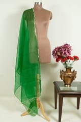 Green Colour Organza Scalped Dupatta