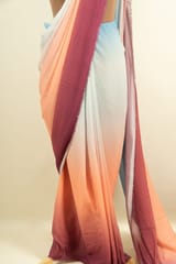 Multi Colour Poly Georgette Ombre Printed Fabric