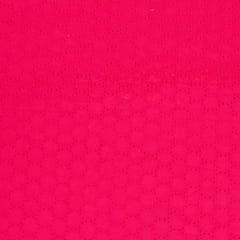 Majenta Colour Cotton Chikan Embroidered Fabric
