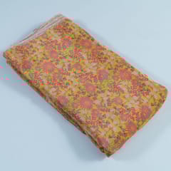 Yellow Colour Crepe Digital Printed Fabric (70Cm Piece)
