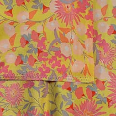 Yellow Colour Crepe Digital Printed Fabric (70Cm Piece)