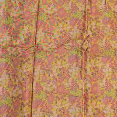 Yellow Colour Crepe Digital Printed Fabric (70Cm Piece)