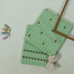 DIY Pista Green Colour Cotton Embroidered Set
