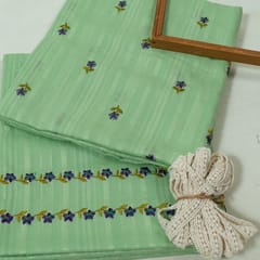 DIY Pista Green Colour Cotton Embroidered Set